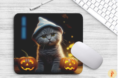 American Shorthair Cat With Witch Hat