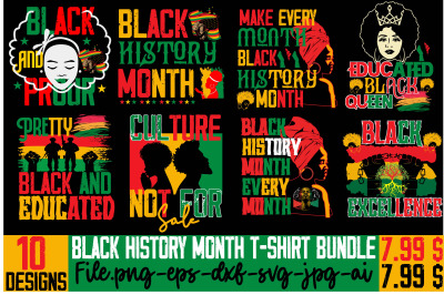 Black Month T-shirt Bundle,10 T-shirt Designs,history shirt designs bl