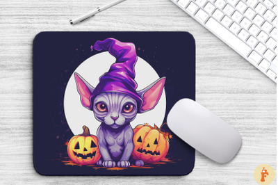 Cute Sphynx Kitten With Witch Hat