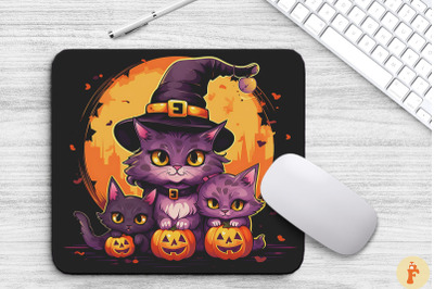 Happy Cute Cartoon Kittens In Halloween