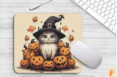 Cute Halloween Ragdoll Cat And Pumkins