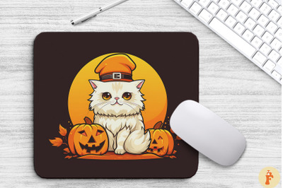 Cute Persian Cat Wearing Witch Hat