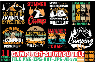 Adventure Tshirt Bundle &2C;11 Camping 57 Tshirt Design &2C; Camping SV