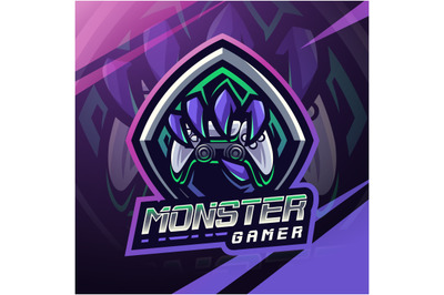 Monster Game controller esport mascot logo design