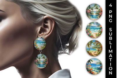 Tropical Bliss Earrings: Exotic Vacation, Summer Breeze, Island Life