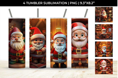 Santa&#039;s Workshop Wonders Tumbler: Joyful Christmas Preparations, 3D Ho