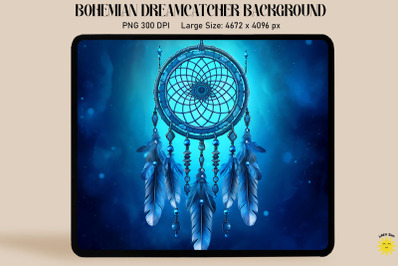 Dreamcatcher In Mystical Blue Backdrop