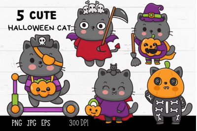 Halloween cat clipart. Spooky animal kawaii kittens cartoon 3