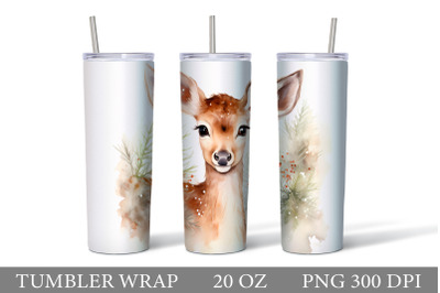 Deer Tumbler Design. Deer Watercolor Tumbler Sublimation
