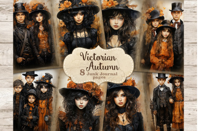 Victorian Autumn Junk Journal Pages | Fall Digital Art