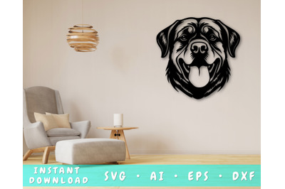 Rottweiler Laser SVG Cut File&2C; Rottweiler Glowforge File