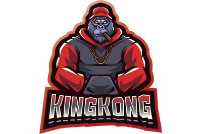 Kingkong esport mascot logo design