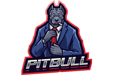 Pitbull boss esport Mascot Logo