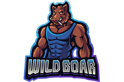 Wild boar esport mascot logo design