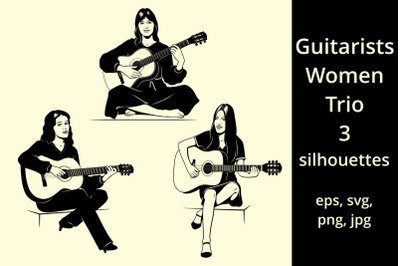 Guitarists Women Silhouettes