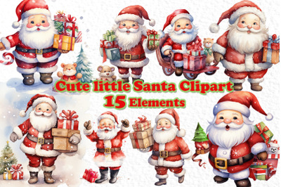 Santa Claus Clipart, Christmas Clipart, Cute Santa clipart