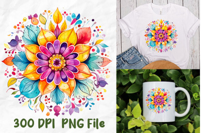 Hippie Pattern Mandala Flowers