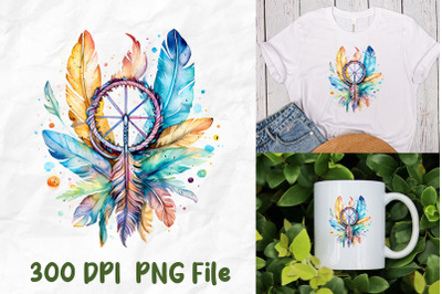 Hippie Rainbow Dreamcatcher Feathers