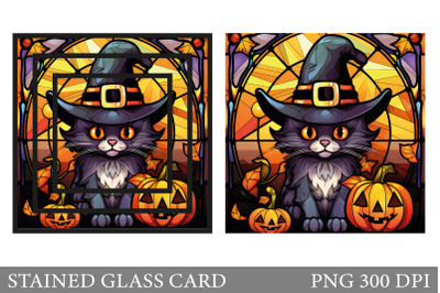 Stained Glass Halloween Card. Stained Glass Card Sublimation