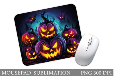 Halloween Mouse Pad Sublimation. Scary Pumpkin Mouse Pad