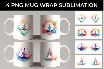 Serenity Flow - Yoga Symbol Mug Wrap Sublimation Bundle