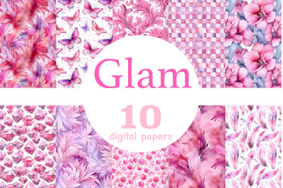 Glam Digital Papers Set | Fashion Seamless Pattern