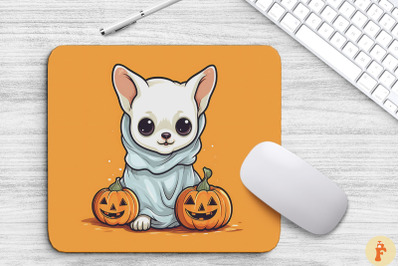 Happy Chihuahua Dog In Ghost Costume