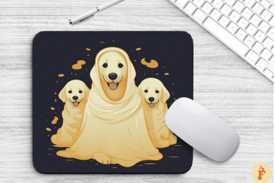 Happy Golden Dogs In Ghost Costume