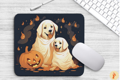 Cute Golden Dogs In Ghost Costume