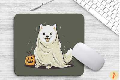 Cute White Shiba Inu In Ghost Costume