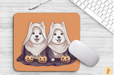 Cute Husky Dogs In Ghost Costume