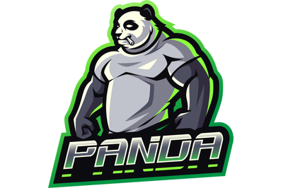 Panda fighter esport mascot logo