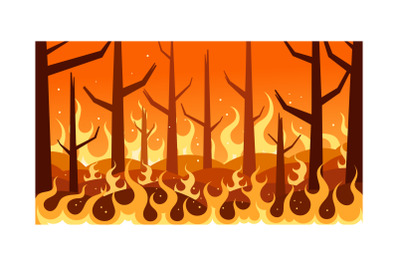 Forest Fire Disaster Illustration