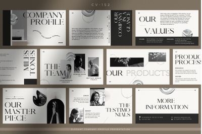 Monochromatic Elegant Company Profile Presentation