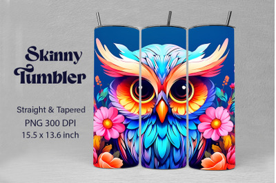 Vibrantl Cute Cartoon Owl With Flowers