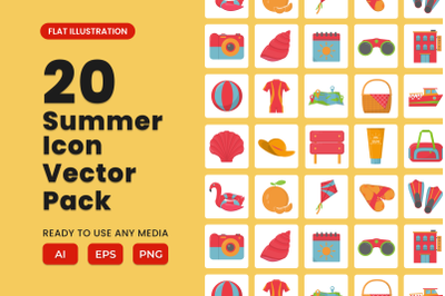 Summer 2D Icon Illustration Set Vol 3