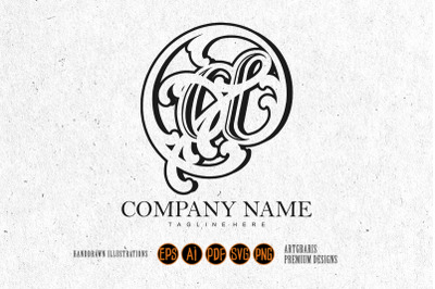 Luxury finest classic symbol At Sign monogram logo monochrome