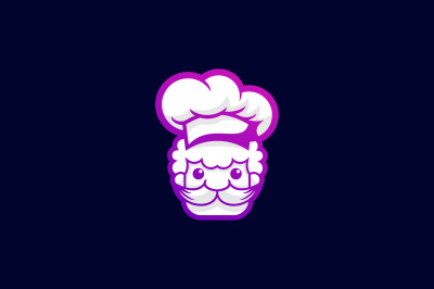 chef lineart vector template logo design