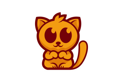 cute cat vector template logo design