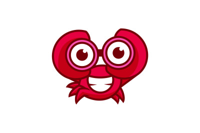 cute crab vector template logo design