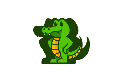 cute crocodile vector template logo design