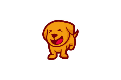 cute happy dog vector template logo design