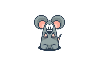 cute mouse or rat vector template logo design