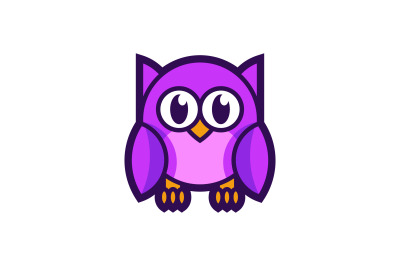 cute owl vector template logo design