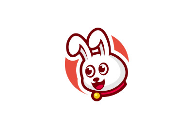 cute rabbit face vector template logo design