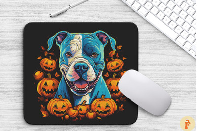 Pop Art American Bulldog With Pumpkins