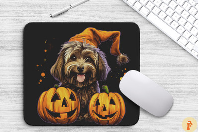 Pop Art Brown Havanese Dog With Pumpkins