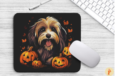 Pop Art Brown Havanese Dog With Pumpkins