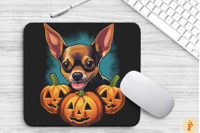 Pop Art Chihuahua Dog With Pumpkins