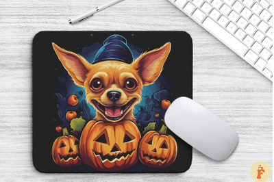 Pop Art Chihuahua Dog With Pumpkins